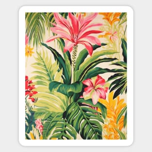 Tropical Jungle Pink Flowers Sticker